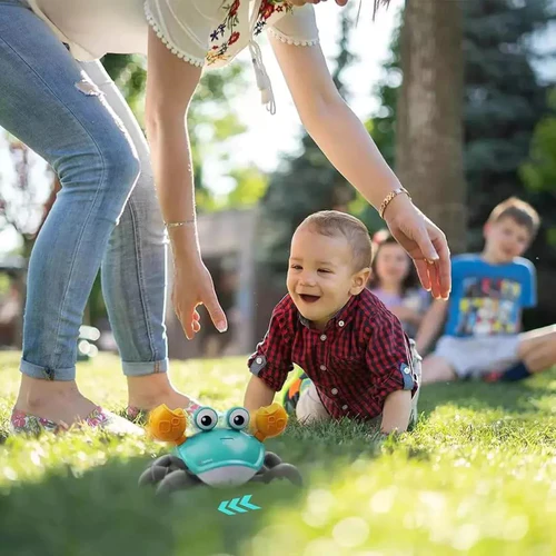 Flucht-Krabbe - Interaktives Spielzeug mit Sensor, Musik und Lichtern